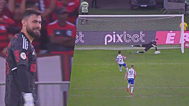 matheus cunha defendendo pênalti pelo flamengo