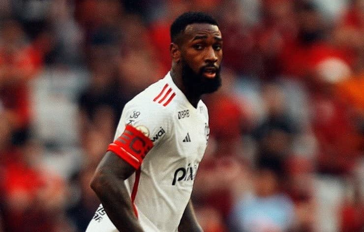 Gerson em campo pelo Flamengo; veja ficha técnica de Athletico-PR x Flamengo