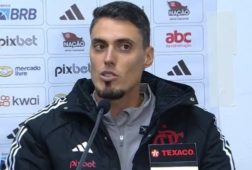 Matheus Bachi na coletiva pós-jogo de Juventude x Flamengo