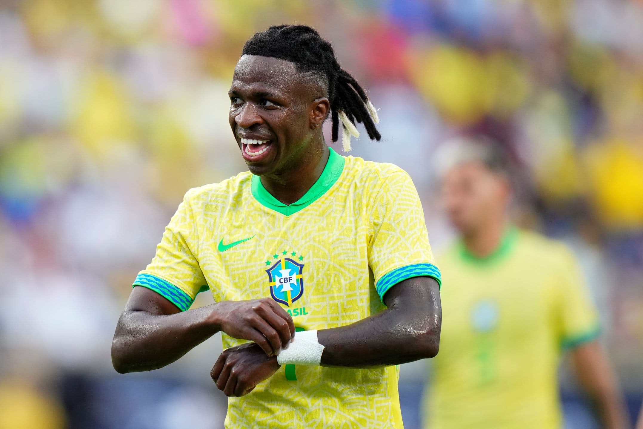Vinícius Júnior durante Brasil 1x1 Estados Unidos
