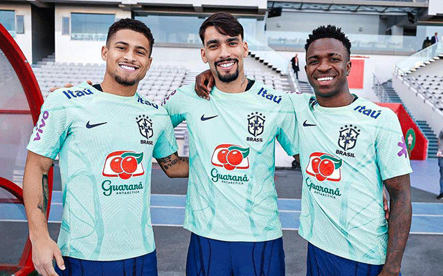 João Gomes, Lucas Paquetá e Vini Jr juntos na Seleção Brasileira