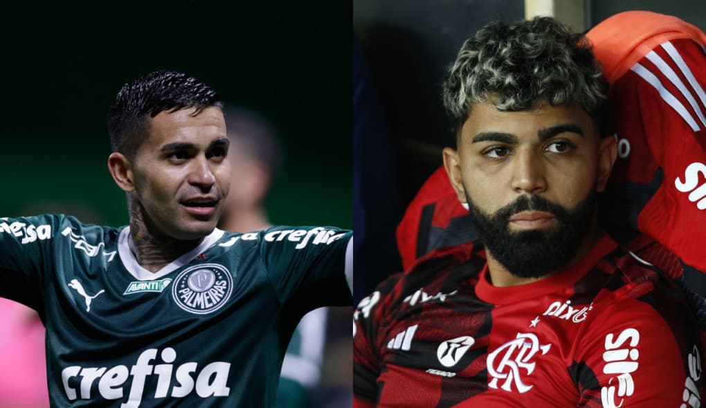 Dudu, à esquerda, e Gabigol, à direita; possível troca, vitória do Palmeiras, tabela do Brasileirão e últimas notícias