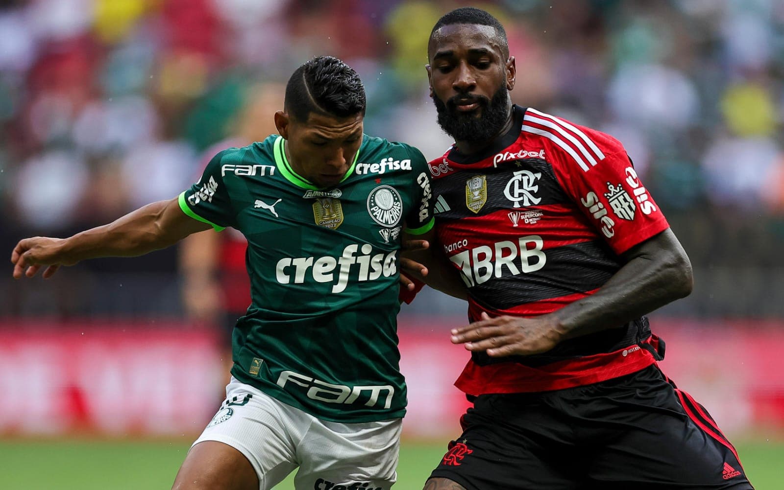 Gerson marca Rony em Flamengo x Palmeiras