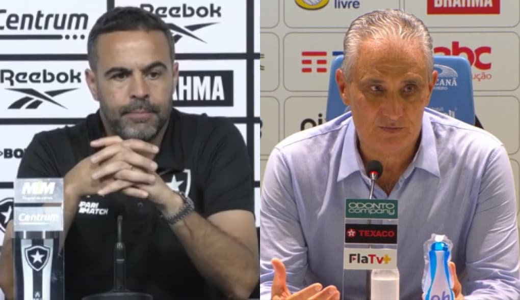 Artur Jorge e Tite em coletivas de Flamengo e Botafogo