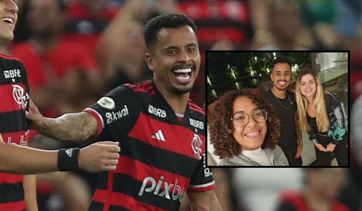 allan sorri em jogo do flamengo foto com ingrid