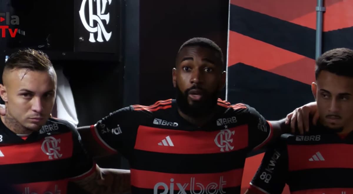 gerson no vestiário flamengo palmeiras