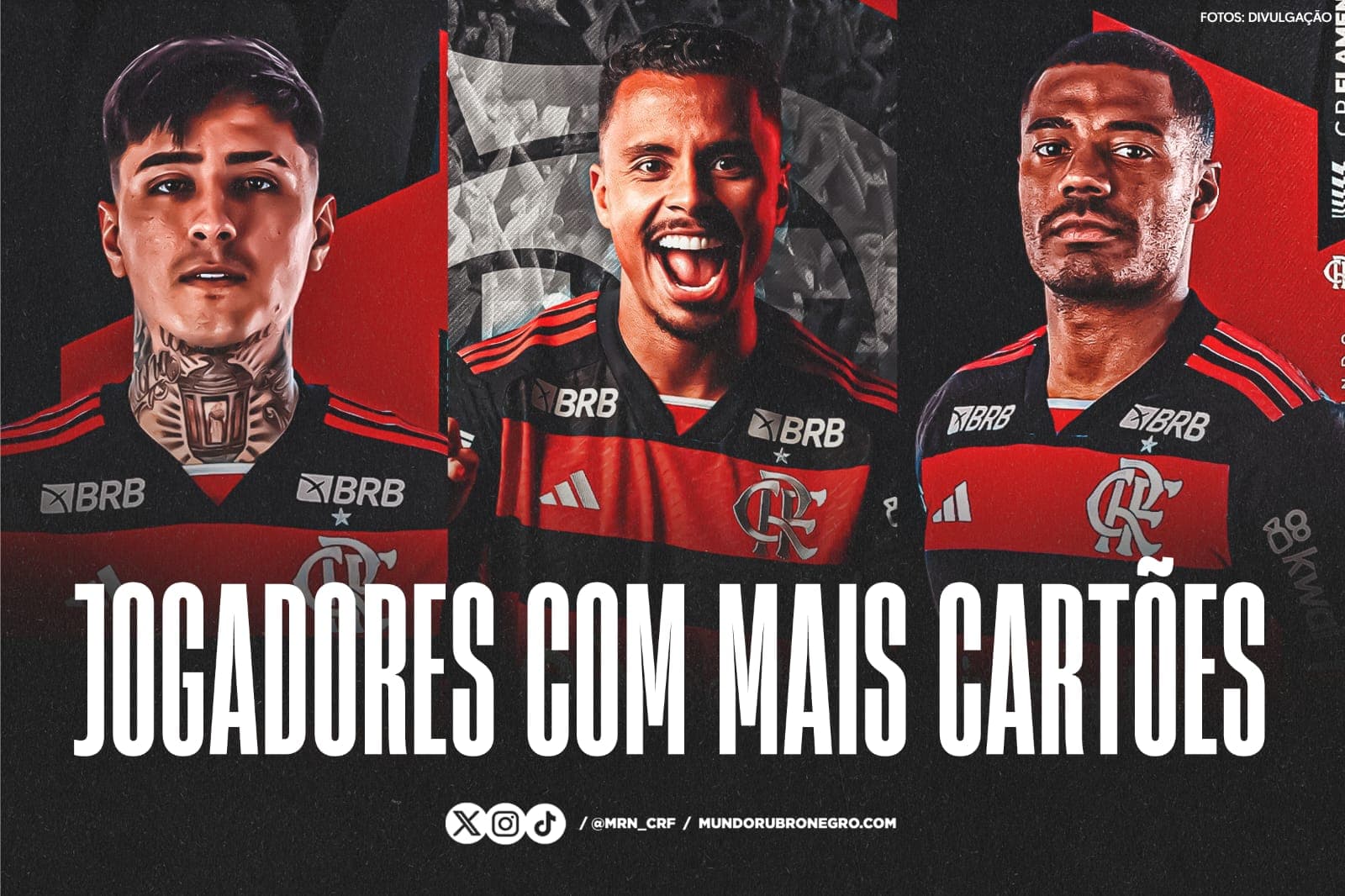 Pulgar, Allan e De La Cruz são os três com mais cartões pelo Flamengo em 2024