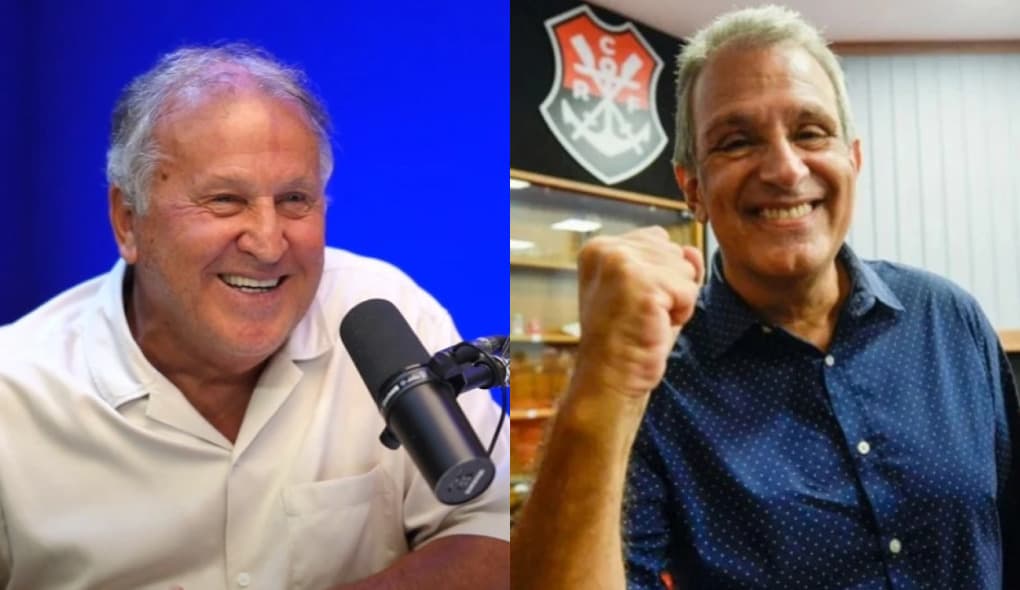 Zico, à esquerda, e Bap, à direita; ídolo declarou voto no candidato para presidente do Flamengo