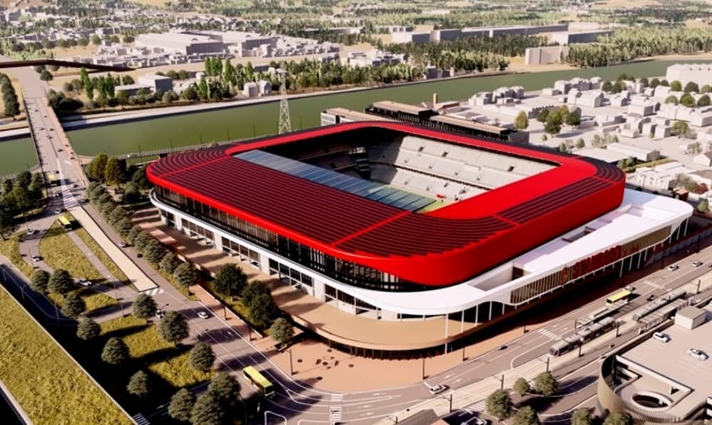 projeção de um estádio do flamengo