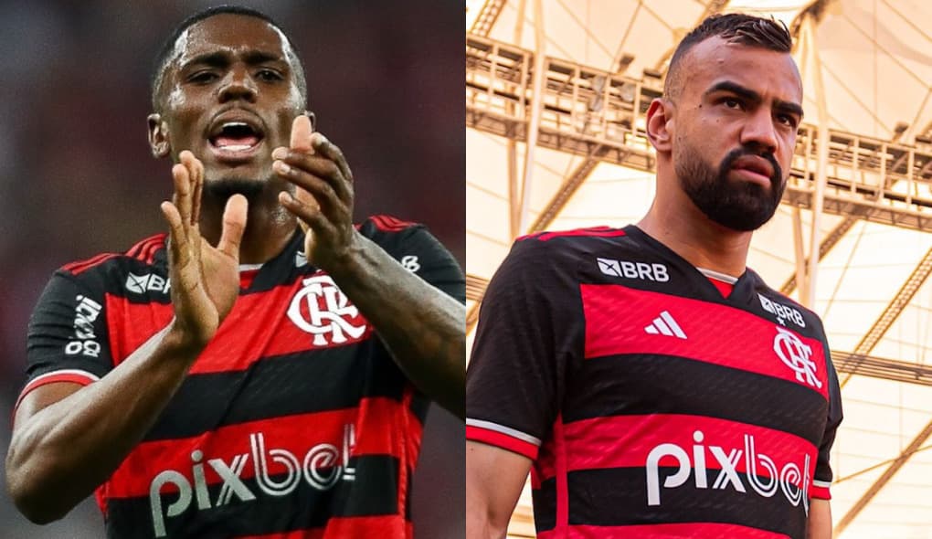 Evertton Araújo e Fabrício Bruno em jogos do Flamengo