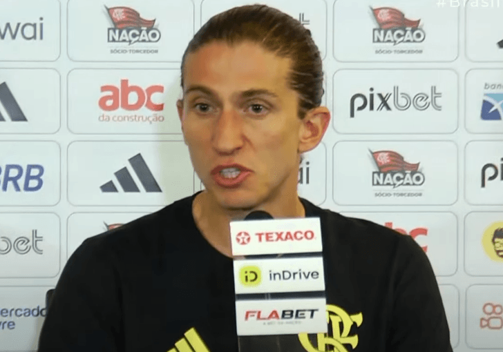 Filipe Luís na coletiva pós-jogo de Fortaleza x Flamengo