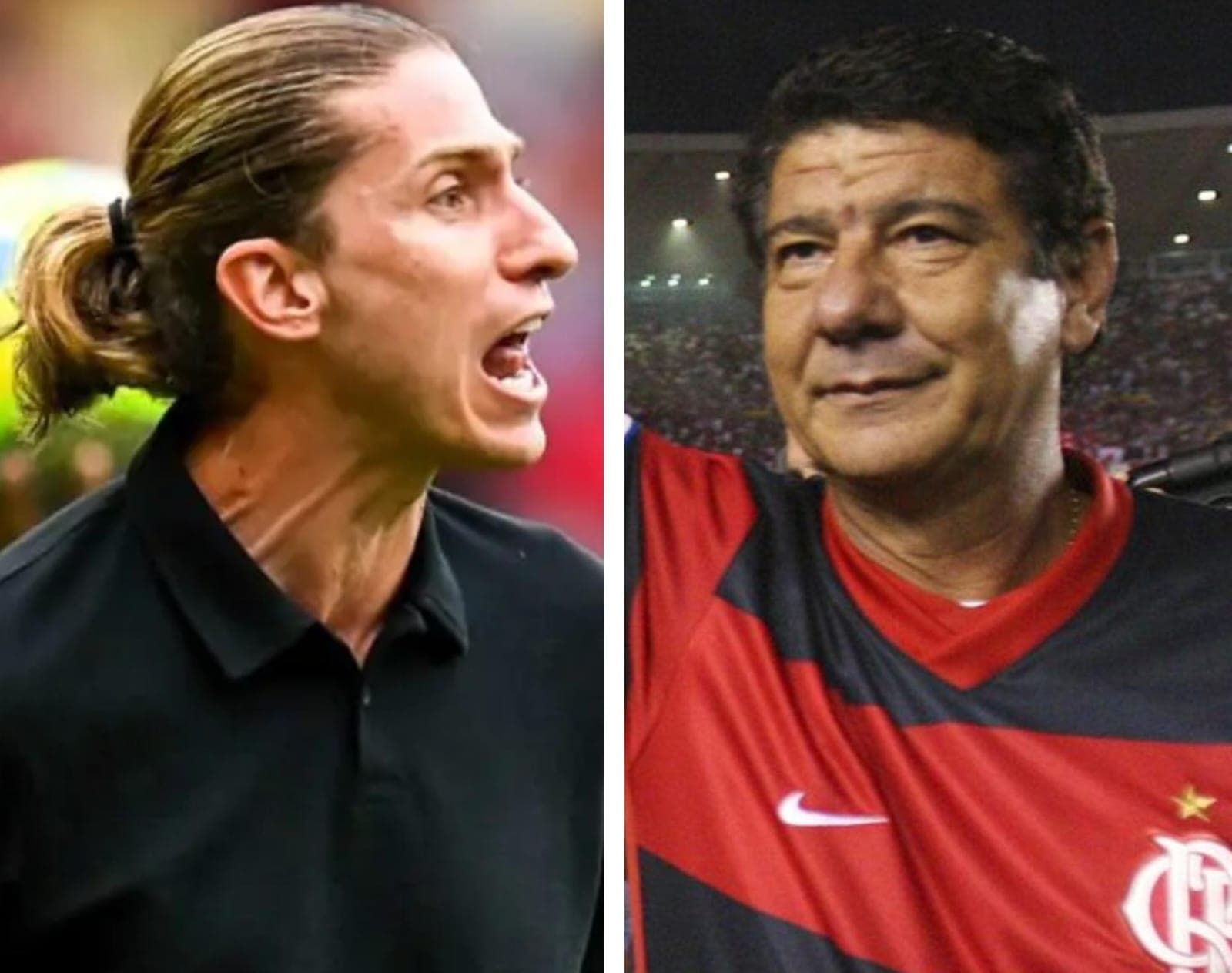 Filipe Luís e Joel Santana pelo Flamengo