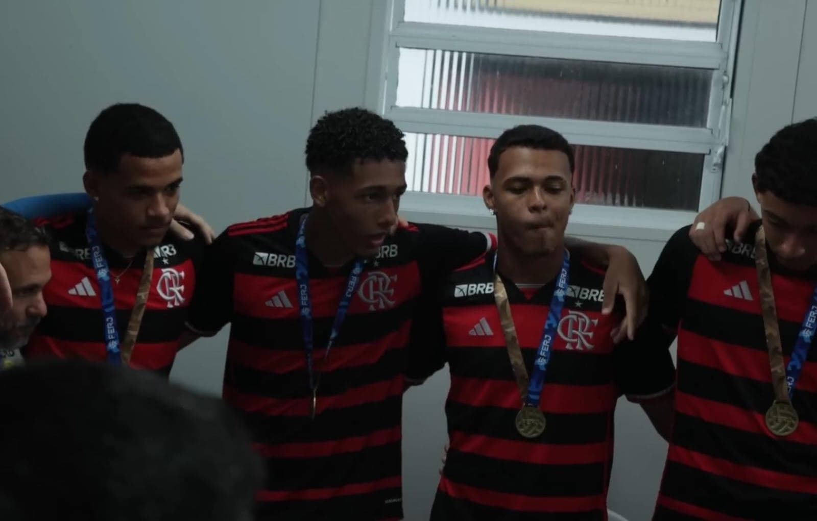 João Victor no vestiário do Flamengo