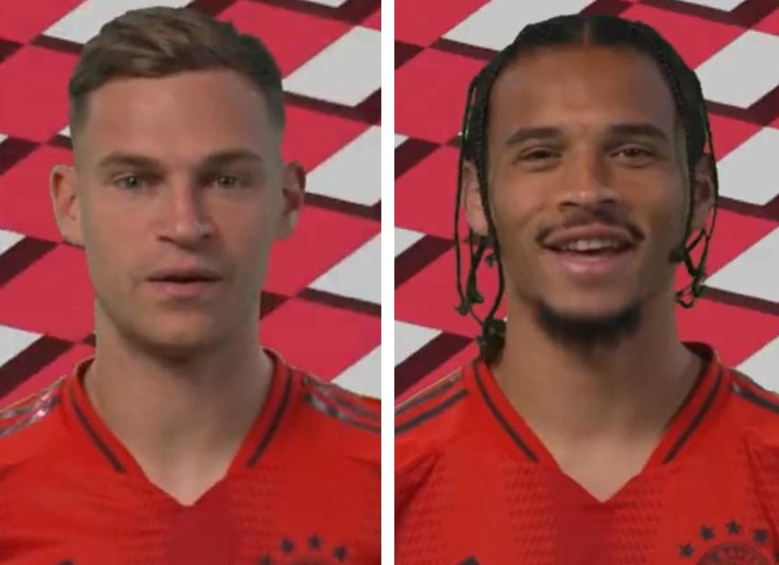 Joshua Kimmich e Leroy Sané, do Bayern de Munique, parabenizam Flamengo