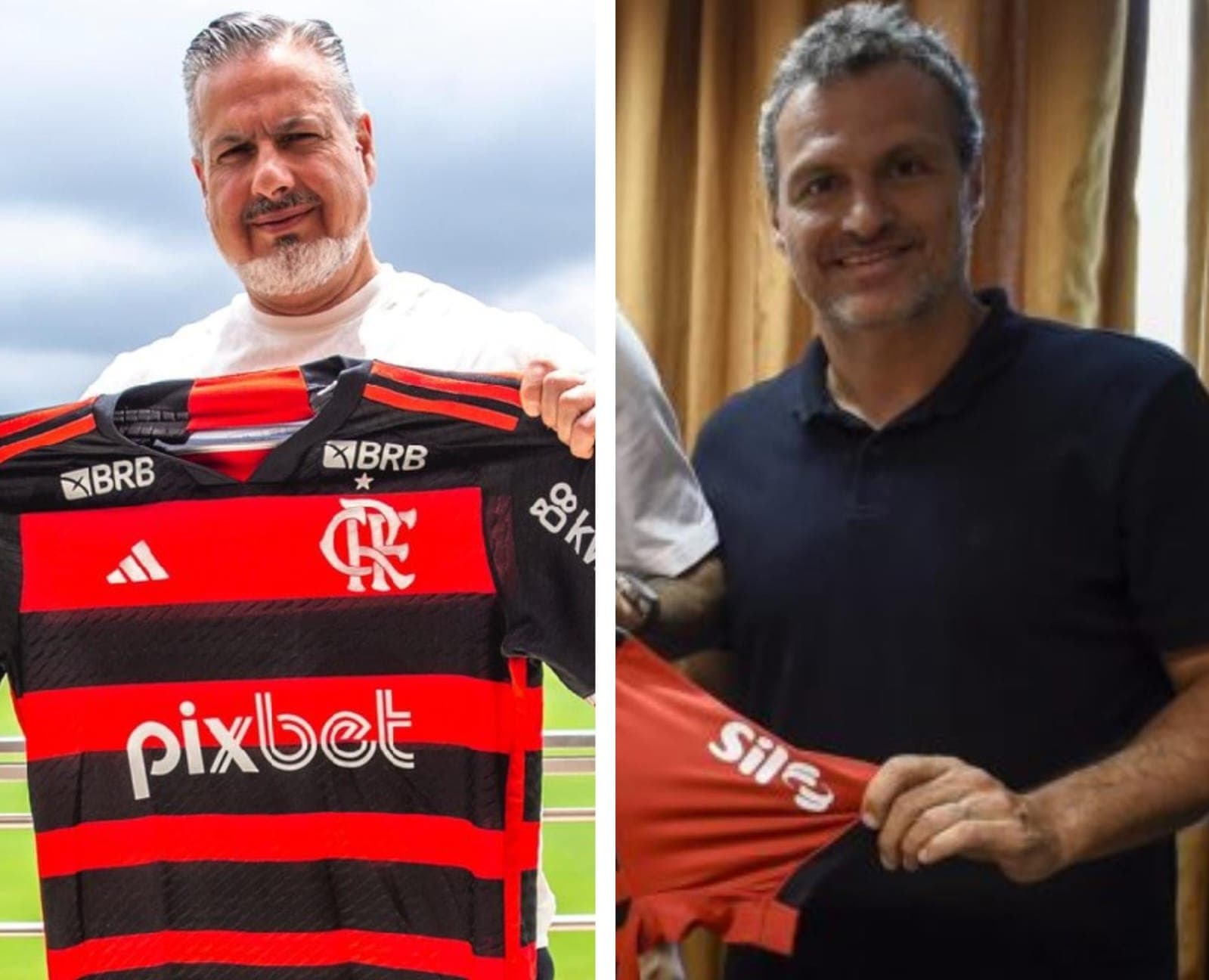 Boto e Spindel seguram camisas do Flamengo