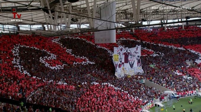 Mosaico da torcida do Flamengo para despedida de Gabigol