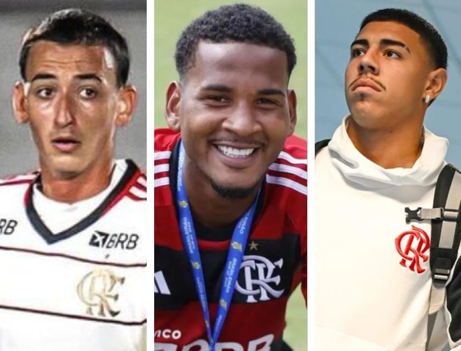 Carbone, Cleiton e Iago, do Flamengo