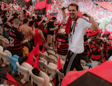 Chico Freire na torcida do Flamengo, no Maracanã