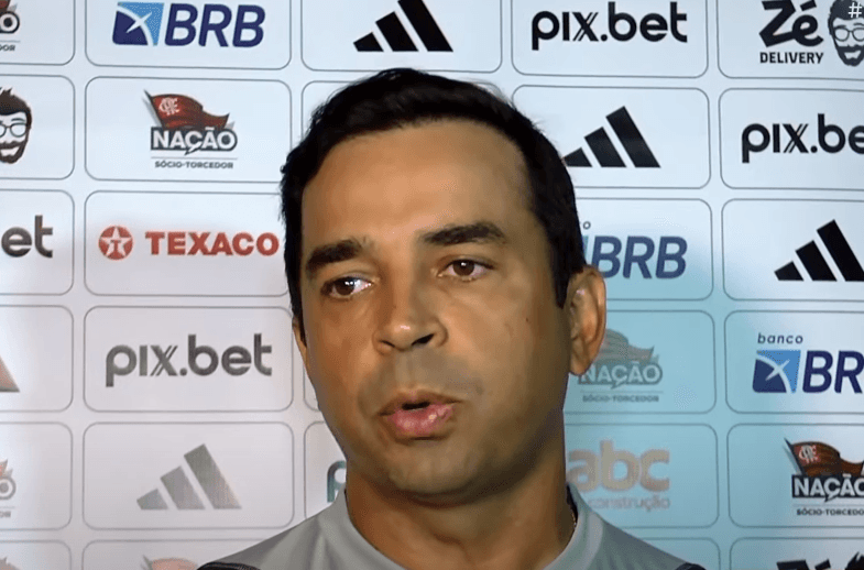 Cleber dos Santos na coletiva pós-jogo do Flamengo contra Boavista