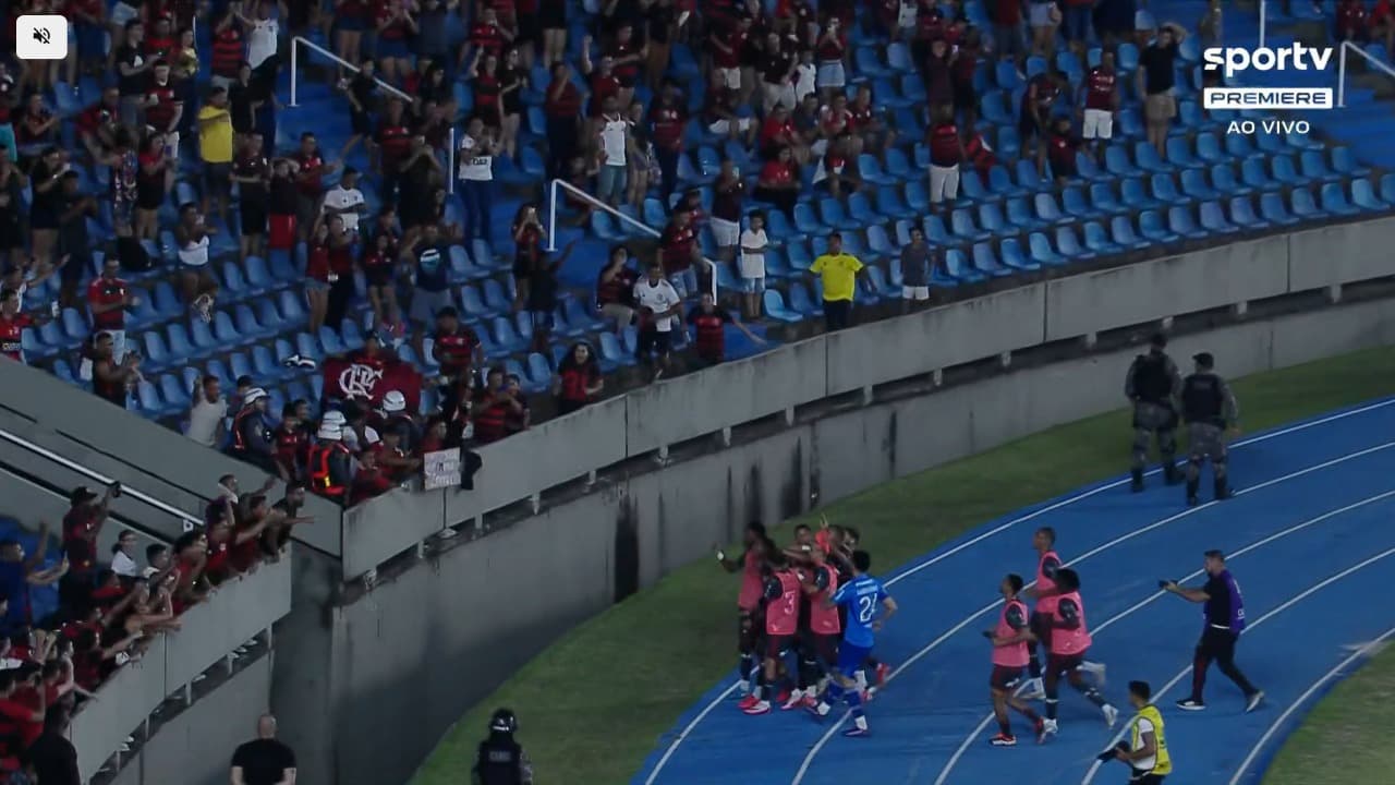 Jogadores comemorando com a torcida