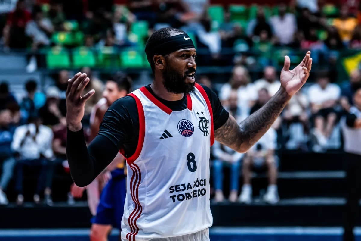 Jordan Willian comemora ponto pelo Flamengo na BCLA