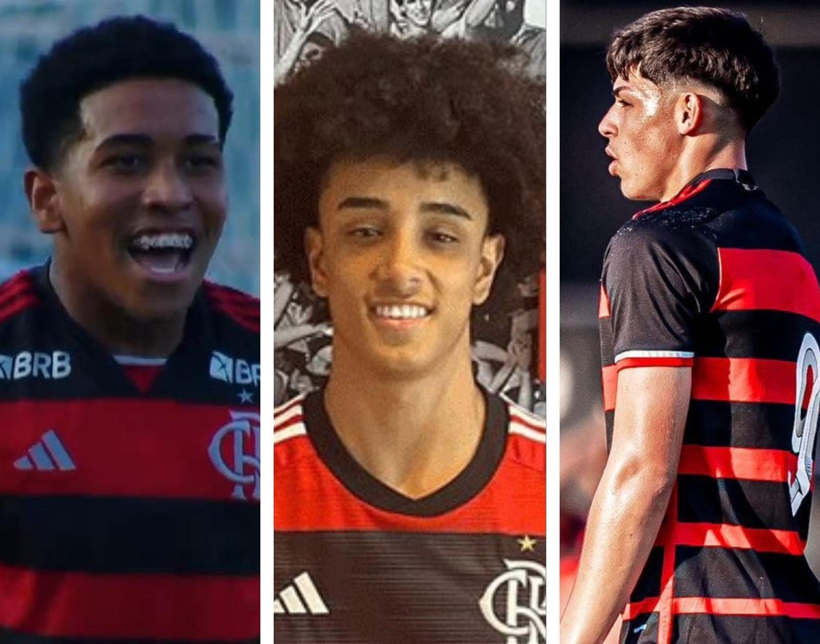 Joshua, Ryan Roberto e Camargo, do Flamengo