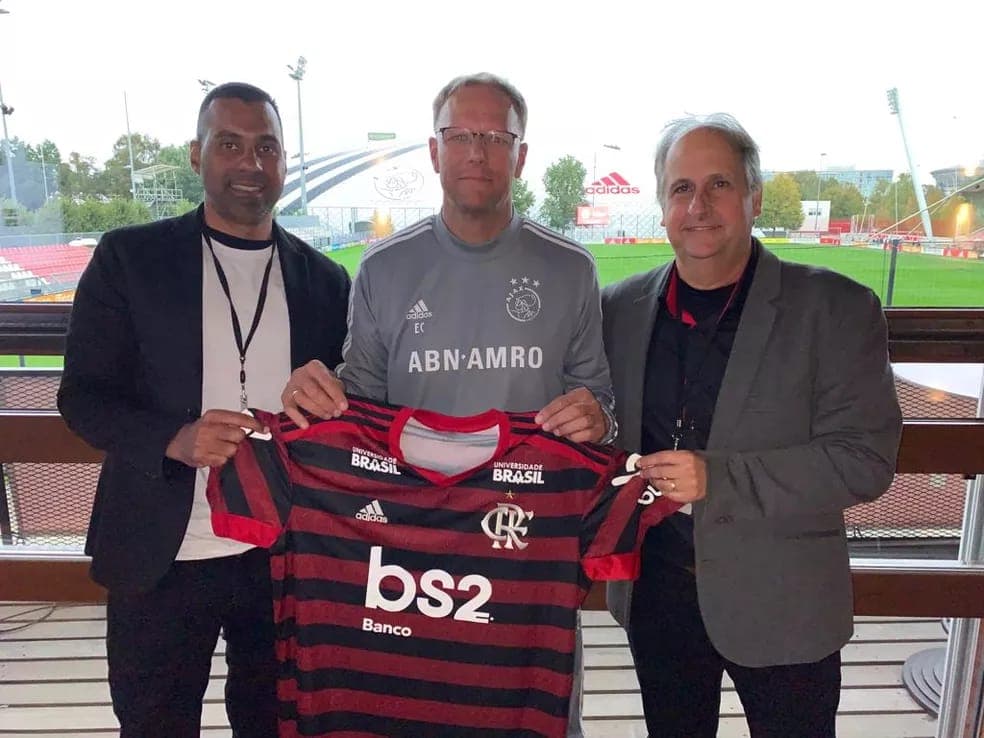 Kadu Borges e Noval visitando o Ajax, em 2019
