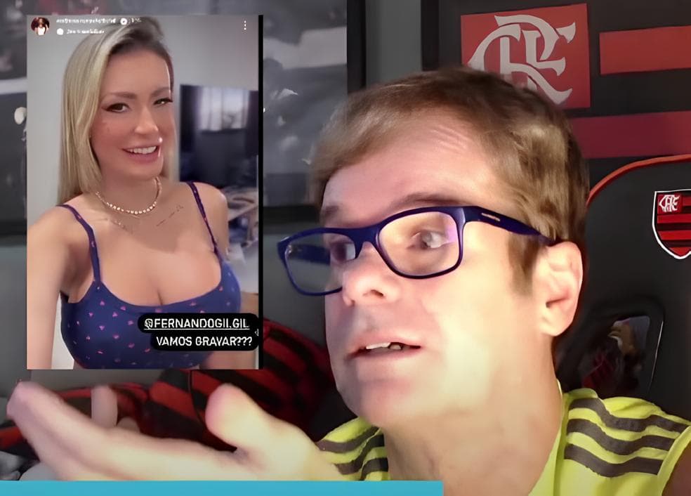 Andressa Urach brinca com youtuber Fernando Gil