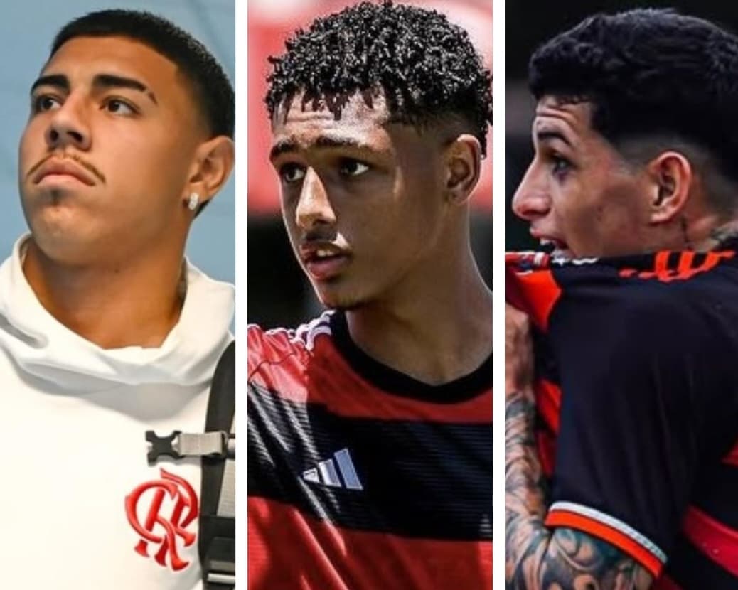 Iago, João Victor e Pablo Lúcio, zagueiros do Flamengo