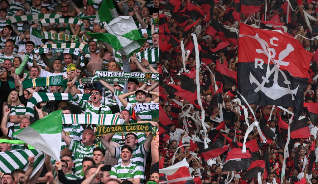 Torcida Celtic e torcida do Flamengo