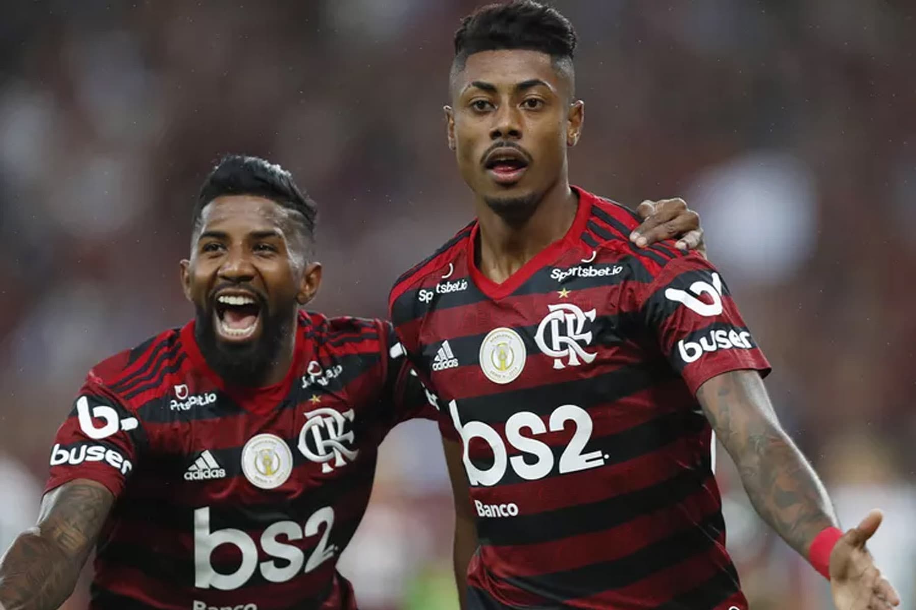 Bruno Henrique e Rodinei em 2019