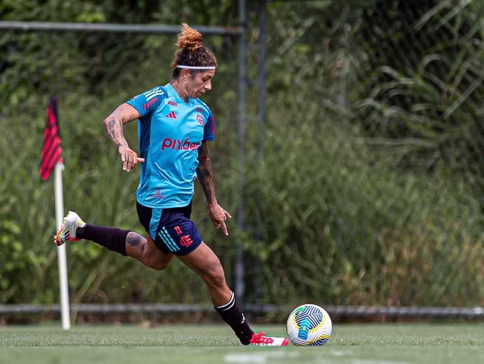 Cristiane em treino do Flamengo