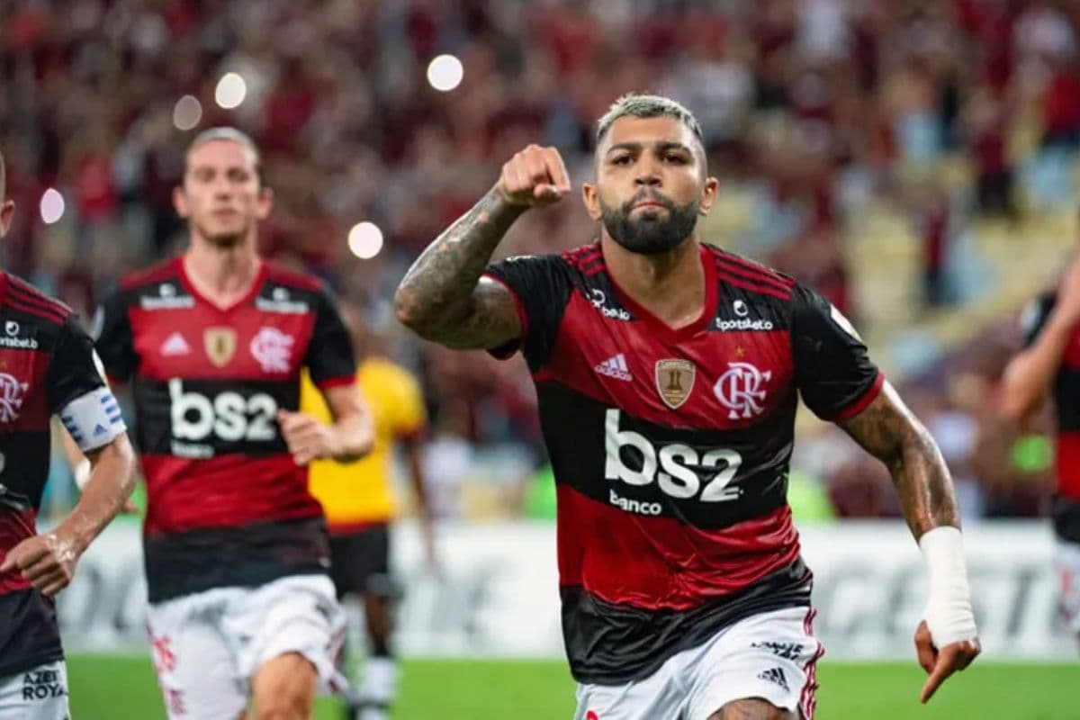 Gabigol marcando gol contra o Barcelona-EQU em 2020