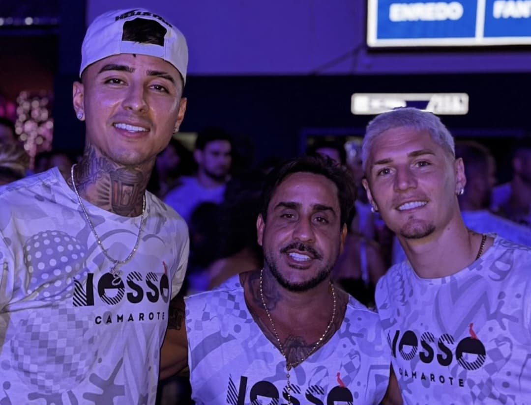 Pulgar e Varela em camarote da Sapucaí