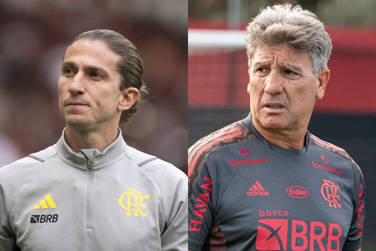 Montagem com Filipe Luís (esquerda) e Renato Gaúcho (direita)