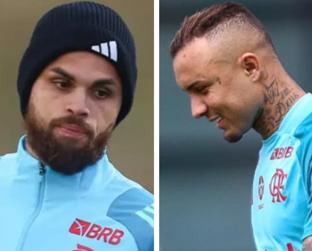 Michael e Everton Cebolinha treinando pelo Flamengo