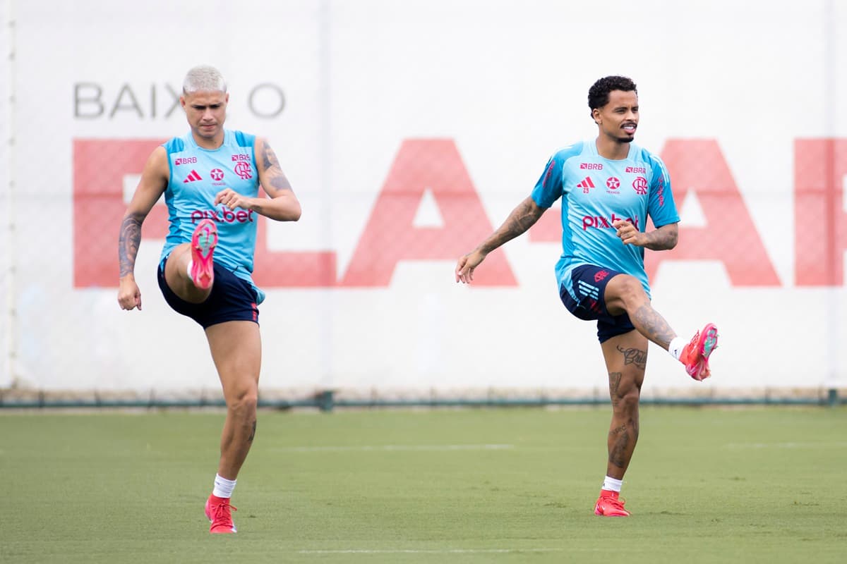 Luiz Araújo e Allan treinam no Ninho do Urubu