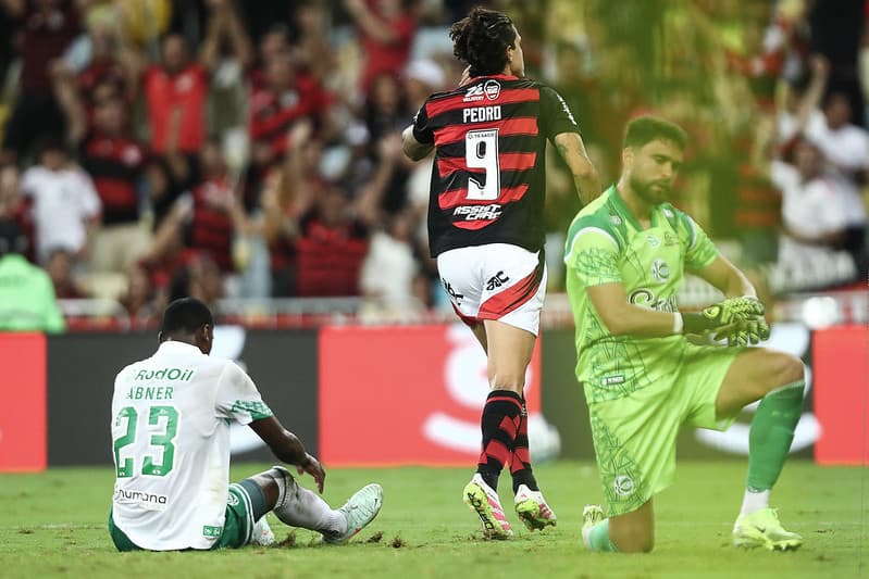 Pedro comemora gol do Flamengo sobre o Juventude