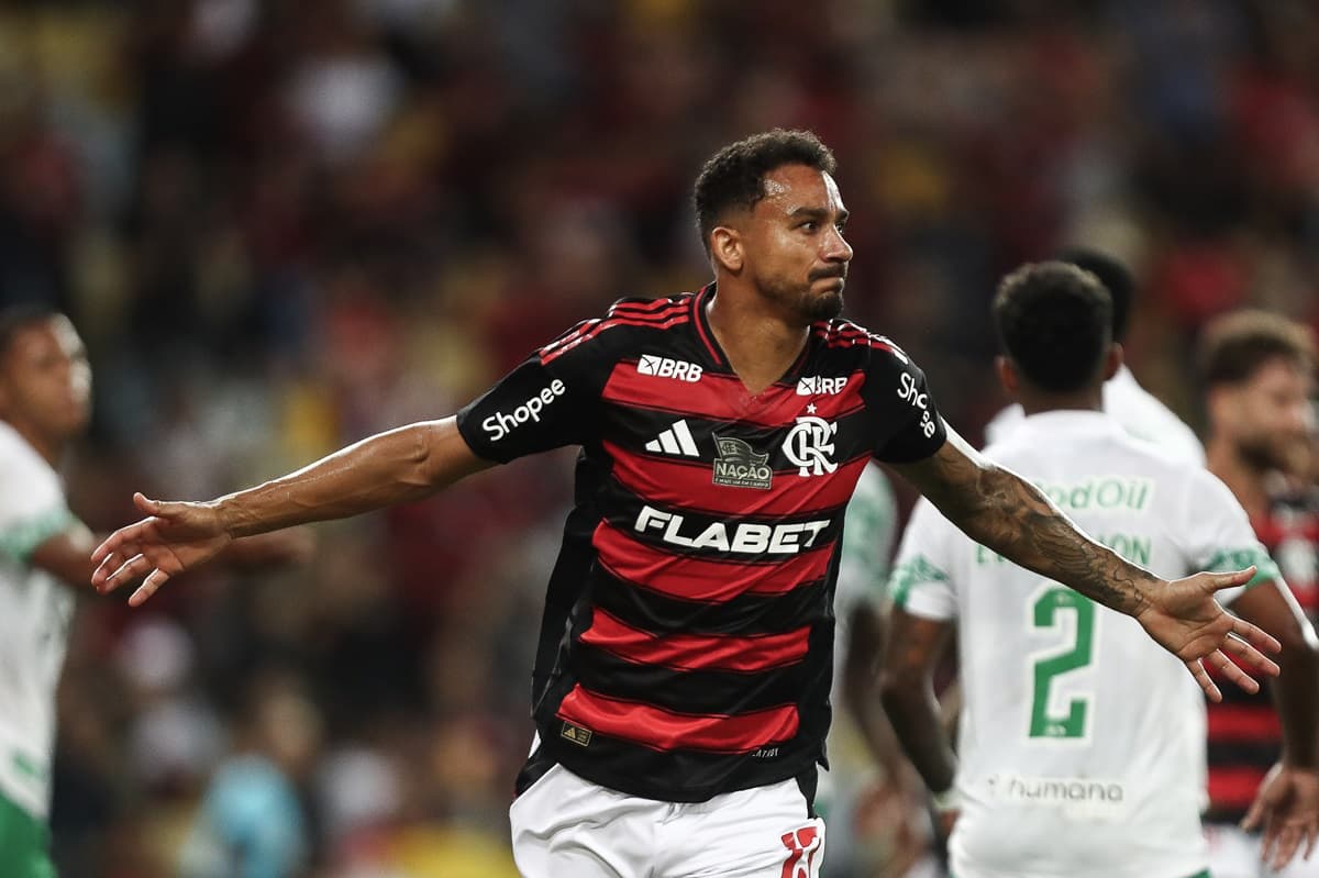 Danilo comemora gol pelo Flamengo contra o Juventude