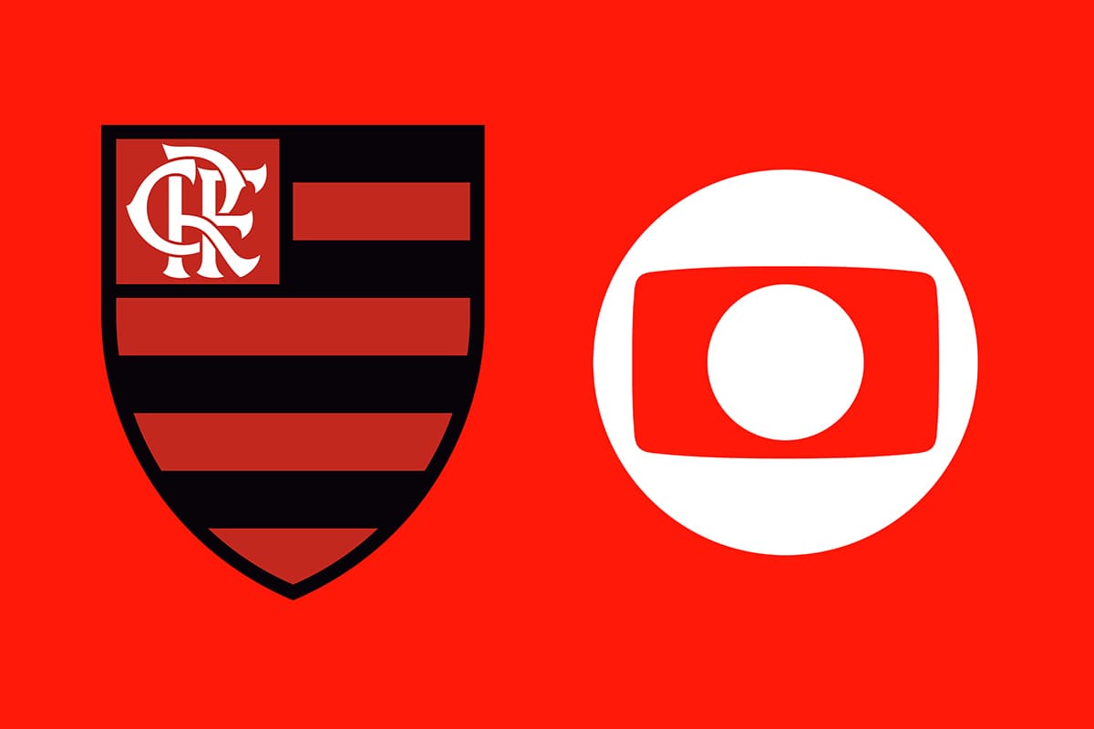 Escudo do Flamengo e logo da Globo