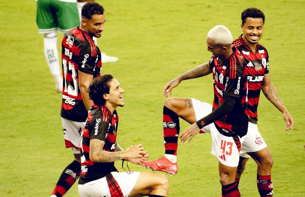 Jogadores do Flamengo comemorando