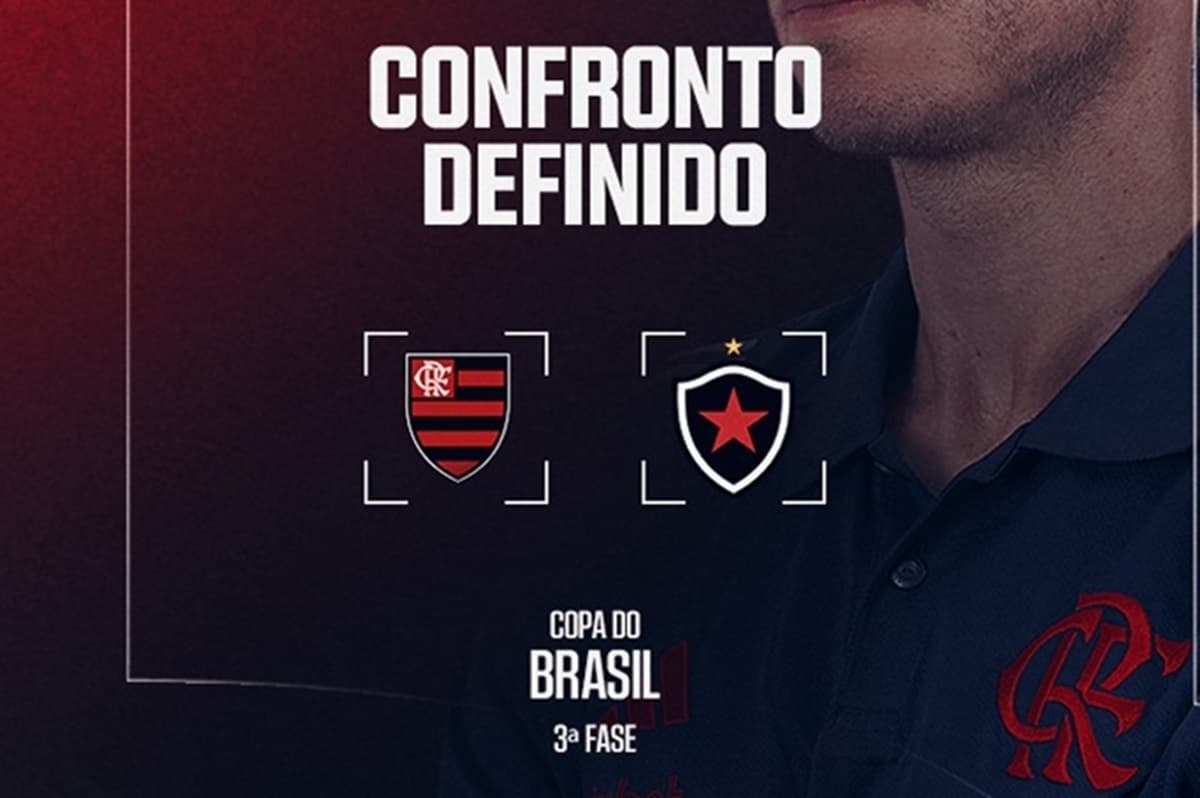 Arte com o jogo entre Flamengo x Botafogo-PB