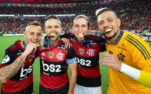 Rafinha, Diego, Filipe Luís e Diego Alves