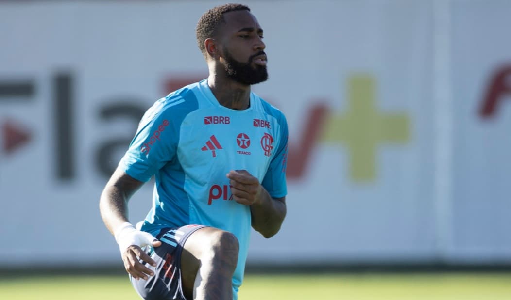 gerson em treino do flamengo no ninho