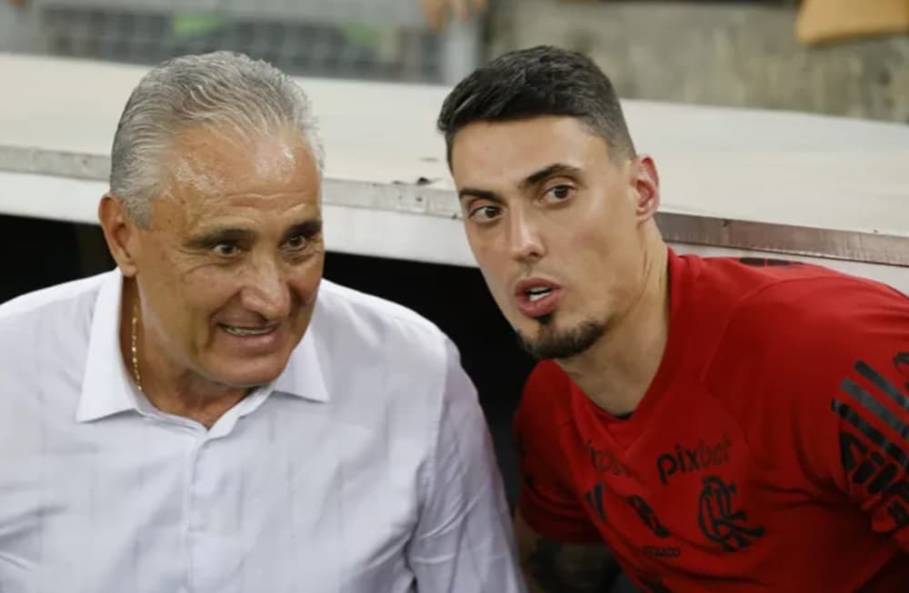matheus bachi ex-flamengo ao lado de tite