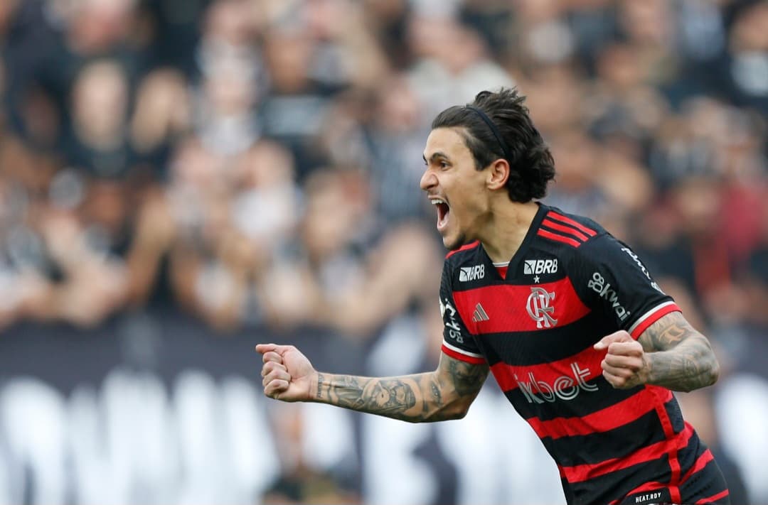 Pedro comemora gol pelo Flamengo