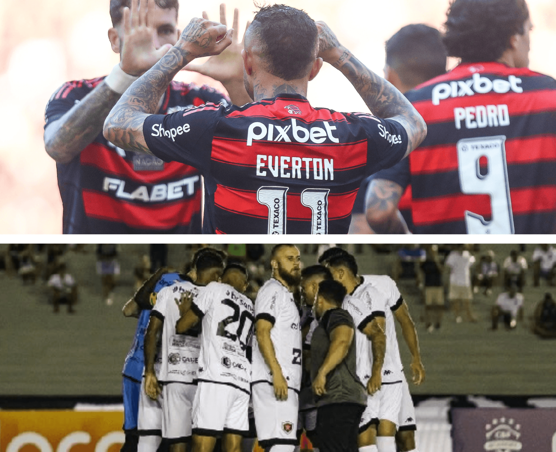 Flamengo comemora gol e Botafogo-PB reunido no campo