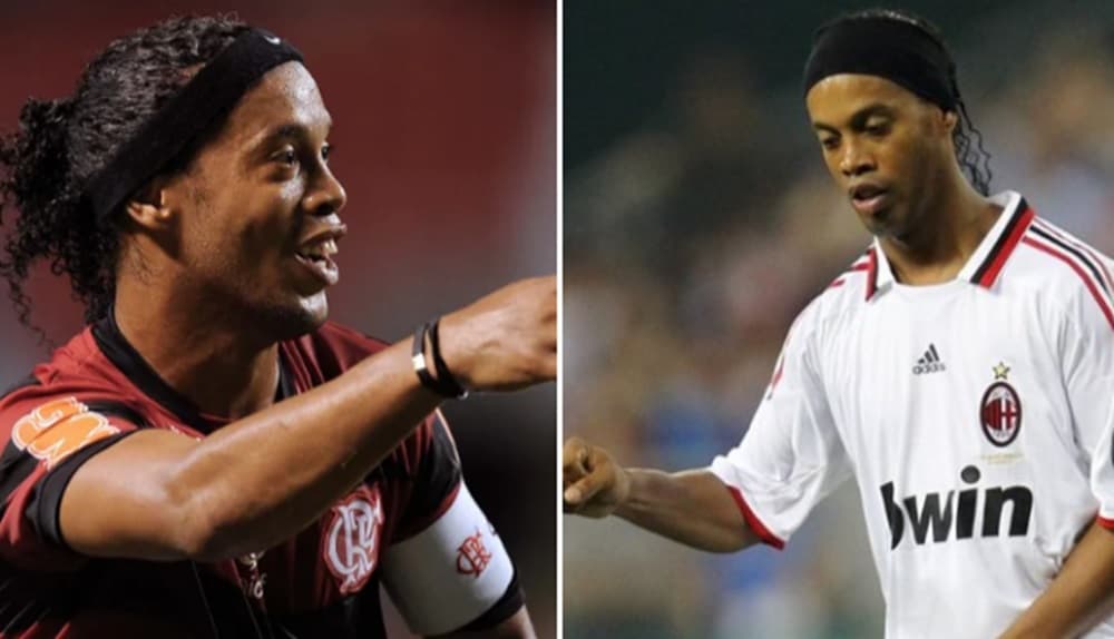 ronaldinho pelo flamengo e milan