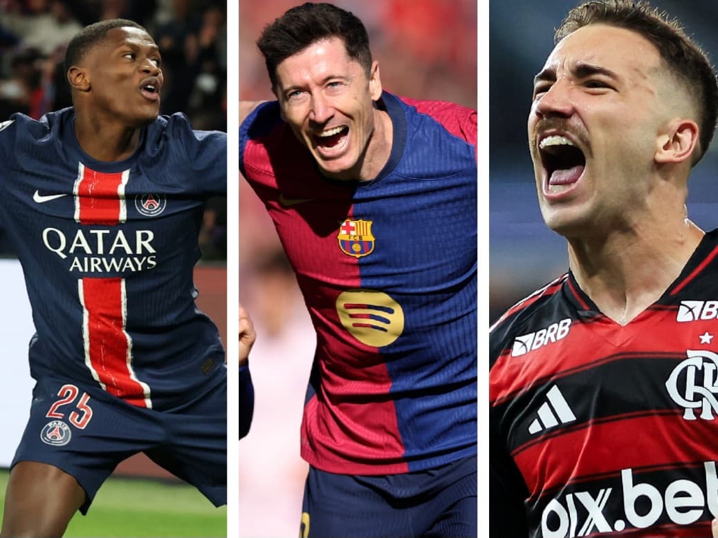 Jogadores de PSG, Barcelona e Flamengo comemoram gols por seus times