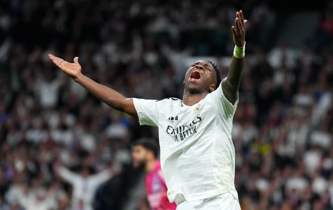 Vini Jr durante Real Madrid x Arsenal